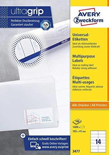 Avery Zweckform universalios etiketės, Balta 105x41mm 100 lapų (3477)