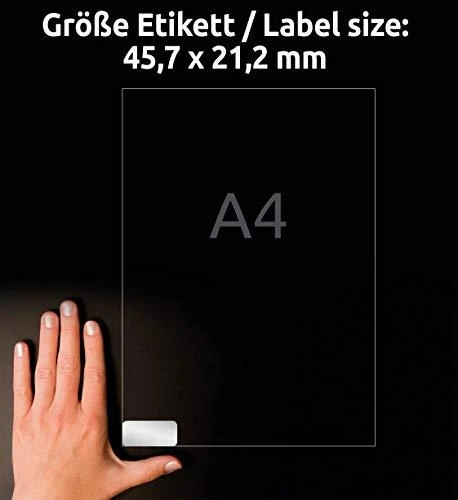 Avery Zweckform etiketės 45,7 mm x 21,2 mm, A4, sidabro, 48 etiketės (L6009-20)