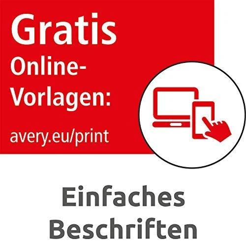 Avery Zweckform etiketės 45,7 mm x 21,2 mm, A4, sidabro, 48 etiketės (L6009-20)