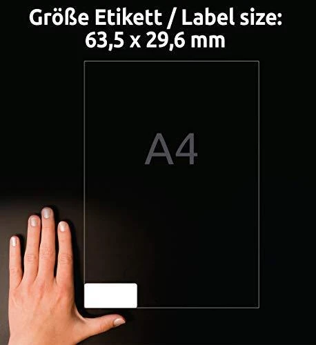 Lipnios etiketės Avery Zweckform, A4, nuimamos, 63.5×29.6mm, 27 etiketės lape, 25 lapai