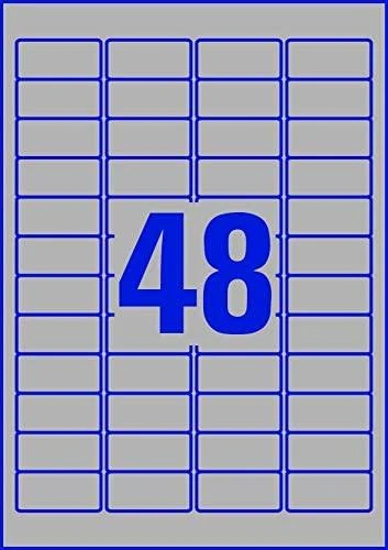 Avery Zweckform etiketės 45,7 mm x 21,2 mm, A4, sidabro, 48 etiketės (L6009-20)