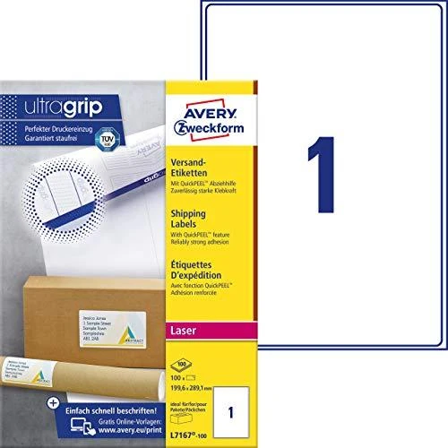 Avery Zweckform LABELZF 7167 199.6X289.1 100 SHEETS/100/ LABEL - L7167-100