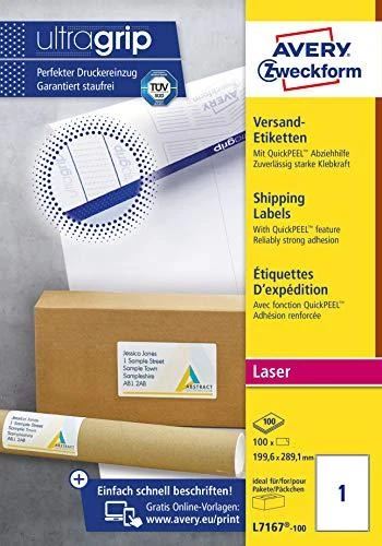 Avery Zweckform LABELZF 7167 199.6X289.1 100 SHEETS/100/ LABEL - L7167-100