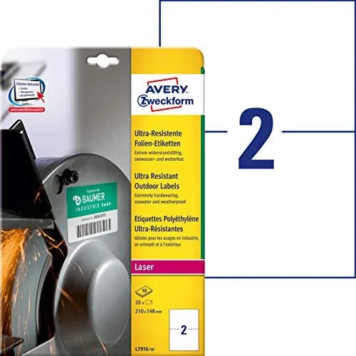 Avery Zweckform itin atsparus A4 210x148mm, balta