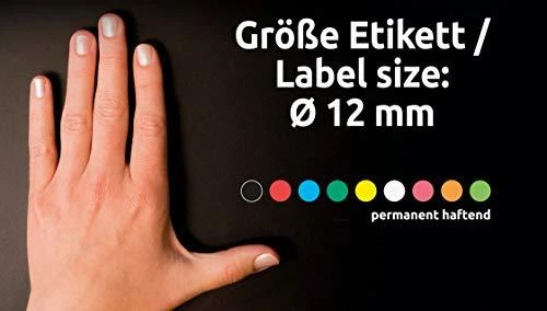 Lipdukai Avery Zweckform, apvalūs, Ø12mm, 270vnt pakuotėje, žalios spalvos