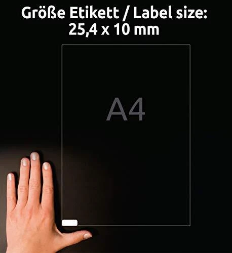Lipnios etiketės Avery Zweckform, A4, 25.4x10mm, nuimamos, 189 etiketės lape, 25 lapai
