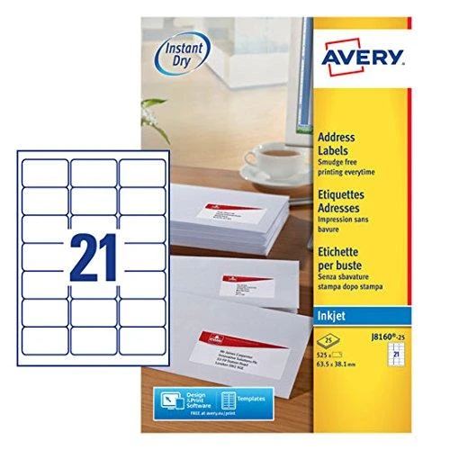 Avery Zweckform ETIKETĖ ZF J8160-25ARK ADRESAS balta - J8160-25