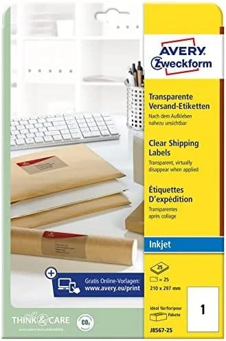 Avery Zweckform LABEL.ZF 8567 210,X297 25 SHEETS/25/ LABEL - 8567-25