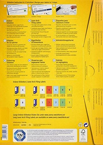 Lipnios etiketės segtuvams Avery Zweckform, A4, 192x61mm, pakuotėje 25 lapai, baltos spalvos