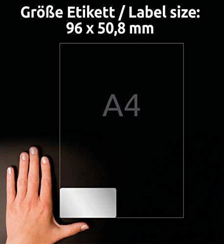 Avery Zweckform A4 96 x 50,8 mm Sidabrinė