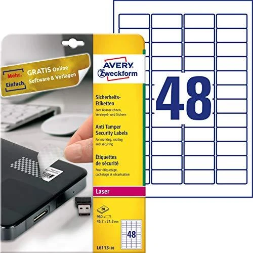 Plomby Avery Zweckform A4 45,7 x 21,2 mm