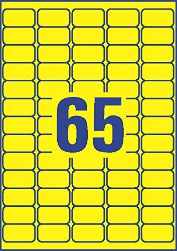„Avery Zweckform Gelton“ neoninės etiketės, 38,1 x 21,2 mm (L7651Y-25)