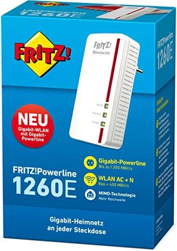 Maršrutizatorius AVM FRITZ! Powerline 1260E 1200 Mbit/ai Ethernet LAN jungtis „Wi-Fi“ Balta 1 vnt