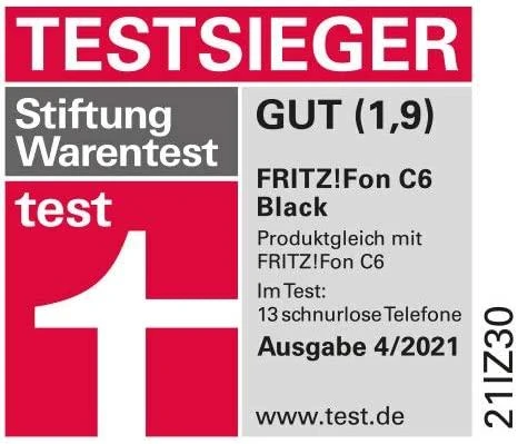 AVM Fon FRITZ! C6 DECT telefonas Skambintojo ID Juoda