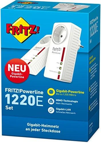 Maršrutizatorius AVM FRITZ!Powerline 1220E 1200 Mbit/ai Ethernet LAN jungtis Balta 2 vnt