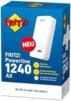 Maršrutizatorius AVM FRITZ!Powerline 1240 AX WLAN rinkinys 1200 Mbit/s laidinis LAN Wi-Fi, baltas, 2 vnt.