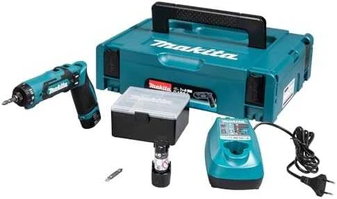 Makita DF012DSJ Akumuliatorinis suktuvas 7,2V; 2x1,5Ah Li-ion; 8Nm; 1/4"; LED; 2-greičiai, MAKPACK