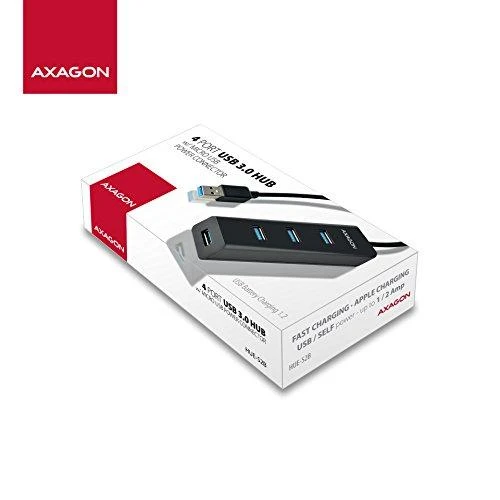 AXAGON HUE-S2B 4x USB3.0 įkrovimo šakotuvas, MicroUSB įkrovimo jungtis