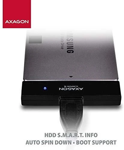AXAGON ADSA-1S6 USB3.0 – SATA 6G UASP HDD išorinis adapteris, įsk. Byla