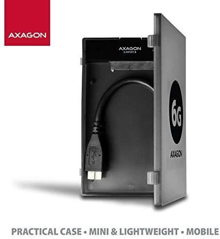 AXAGON ADSA-1S6 USB3.0 – SATA 6G UASP HDD išorinis adapteris, įsk. Byla