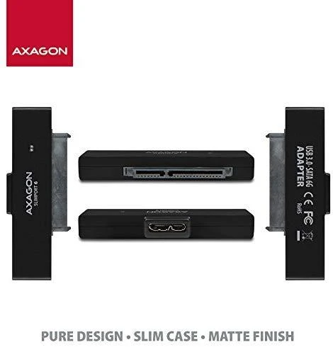AXAGON ADSA-1S6 USB3.0 – SATA 6G UASP HDD išorinis adapteris, įsk. Byla