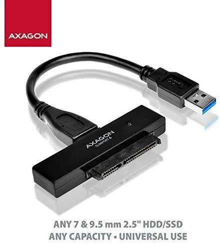 AXAGON ADSA-1S6 USB3.0 – SATA 6G UASP HDD išorinis adapteris, įsk. Byla