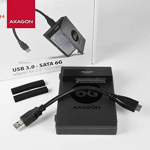 AXAGON ADSA-1S6 USB3.0 – SATA 6G UASP HDD išorinis adapteris, įsk. Byla