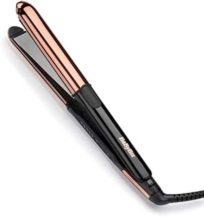 BaByliss Straight & Curl Brilliance plaukų garbanojimo žnyplės, šiltos, juodos, rožinės spalvos, 3 m