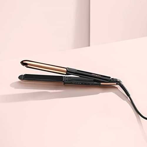 BaByliss Straight & Curl Brilliance plaukų garbanojimo žnyplės, šiltos, juodos, rožinės spalvos, 3 m