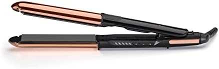 BaByliss Straight & Curl Brilliance plaukų garbanojimo žnyplės, šiltos, juodos, rožinės spalvos, 3 m