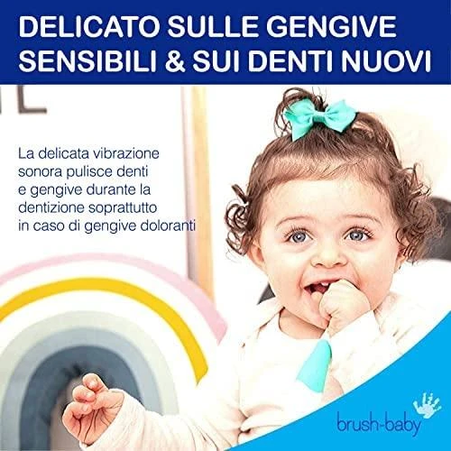 Brush Baby ŠEPETĖLIS BABY_Baby Sonic sonic dantų šepetėlis 0-3l Sea