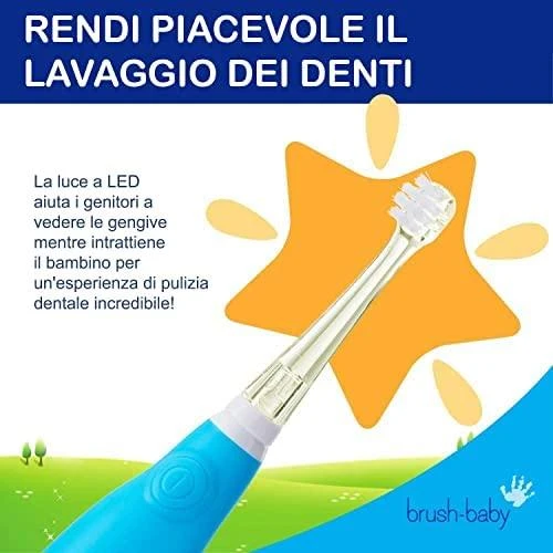 Brush Baby ŠEPETĖLIS BABY_Baby Sonic sonic dantų šepetėlis 0-3l Sea