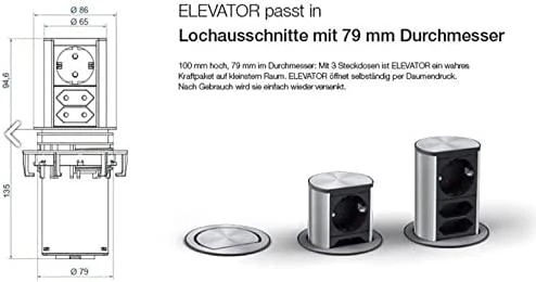 Bachmann liftas 2x SCHUKO