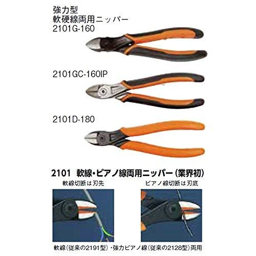Šoninio kirpimo replės Bahco ERGO™ 160mm ypač kietai vielai