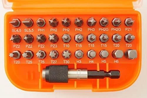 Antgalių rinkinys 1/4"x25mm 31vnt (PH,PH2G,PZ,TORX,HEX,SL) su aut.magn.laikikliu, Bahco