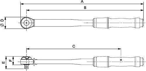 Bahco Mechaninis dinamometrinis raktas 5-25Nm ±3% (CW) 1/4" 221mm, langelio tipo skalė