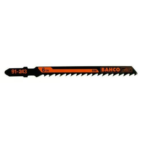 Bahco Siaurapjūklio geležtės 1,45x132mm 8TPI Bimetal, T-fiksatoriuis, 4-65mm kietai medienai 5vnt.