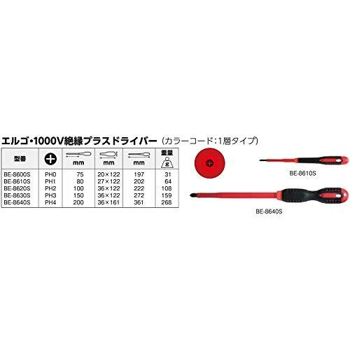 Bahco Izoliuotas atsuktuvas ERGO™ Phillips PH1x80mm 1000V VDE