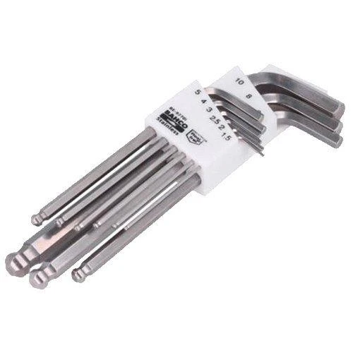 Bahco Inox ofsetinių ilgų apvalių ir šešiakampių raktų rinkinys 1,5-10mm 9 vnt