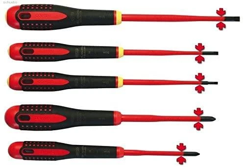 Bahco Izoliuotų atsuktuvų rinkinys ERGO™ slim 5 vnt - PH1/2; SL3,0/4,0/5,5 - 1000V VDE