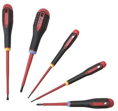 Bahco Izoliuotų atsuktuvų rinkinys ERGO™ 5 vnt - SL3,0/4,0/5,5; PZ1/2 - 1000V VDE