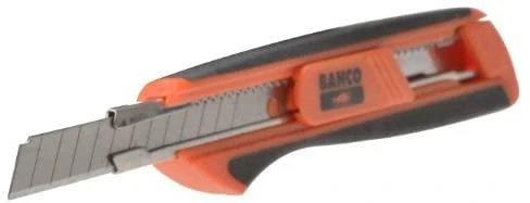 Universalus peilis laužomomis 9mm. geležtėmis, gumuotas KB09 BAHCO
