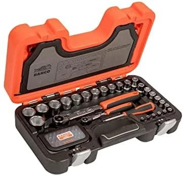 Bahco Galvučių su antgaliais komplektas 1/4“ ir 1/2“ 4-27mm, ilgi ir trumpi antgaliai, 79 vnt