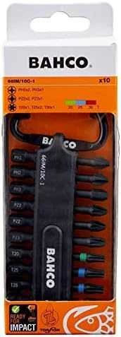 Bahco Smūginių antgalių rinkinys 50mm, 10vnt, su karabinu, PH,PZ,TORX
