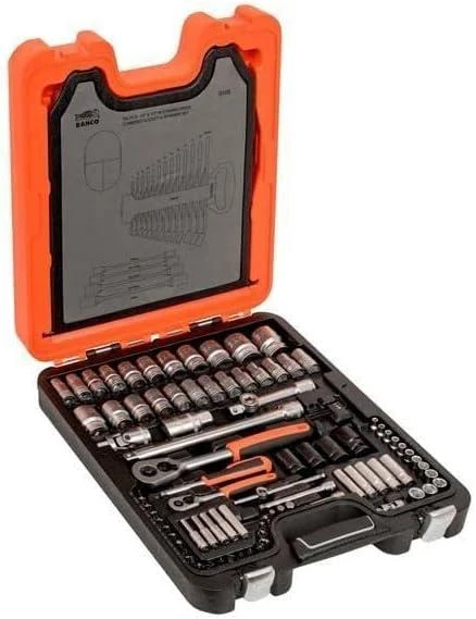 Bahco Galvučių, priedų ir raktų rinkinys 1/2" ir 1/4" 106 vnt
