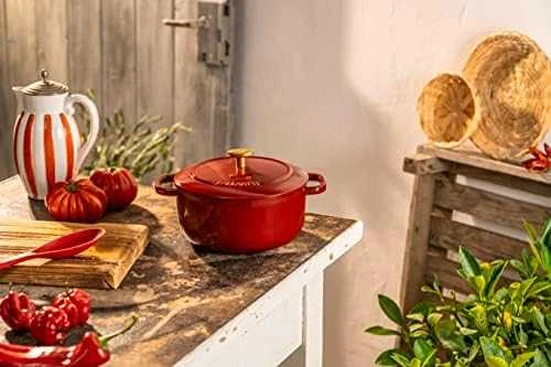 BALLARINI BELLAMONTE Puodas żeliwny apvalus 4 ltr, raudona