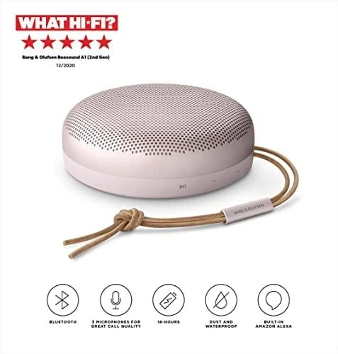 Bang & Olufsen Beosound A1 2nd Gen Nešiojama belaidė Bluetooth kolonėlė su balso asistentu, Rožinė