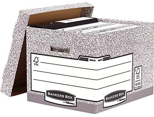 Fellowes Bankers Box System su FSC archyvinė dėžutė su nuimamu dangteliu FastFold, op. 1 vnt. (00810-FFEU)