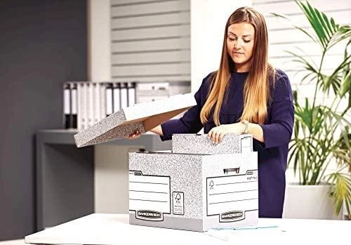 Fellowes Bankers Box System su FSC archyvinė dėžutė su nuimamu dangteliu FastFold, op. 1 vnt. (00810-FFEU)