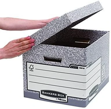 Fellowes Bankers Box System su FSC archyvinė dėžutė su nuimamu dangteliu FastFold, op. 1 vnt. (00810-FFEU)